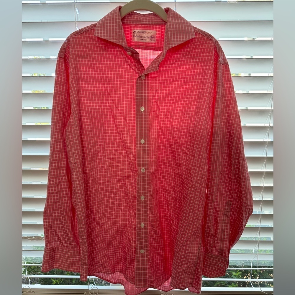 EUC Lorenzo Uomo Large Pink Button Down Long Sleeve Shirt